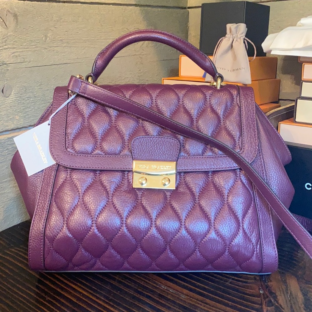 NWT Vera Bradley Quilted Stella Satchel Aubergine